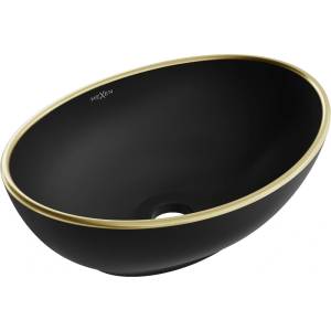 Mexen Elza 40x33 cm matt black/gold (21014025)