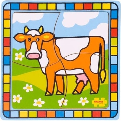 Bigjigs Vkladacie puzzle krava