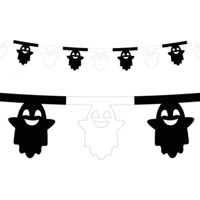 GODAN Girlanda duchové bíločerná Halloween Ghost 360 cm – Zboží Dáma