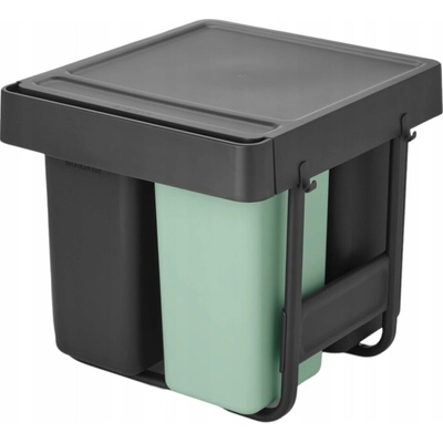 Brabantia Koš do skrinky - 2 x 10 l + 20 l - Tmavosivá a Jadeitovo zelená