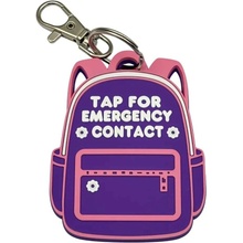 Kľúčenka Emergency NFC čip batoh fialová ružová
