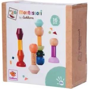 Eichhorn Eichhorn: Дървена образователна играчка Монтесори 16 части - Форми