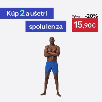 Decathlon pánske šortkové plavky Basic All Ond modré