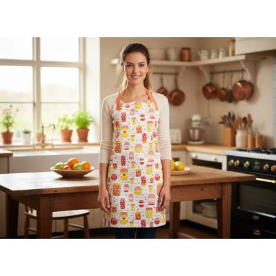 BBK Kuchyňská bavlněná zástěra AMELIA oranžová 60x75 cm 100% bavlna