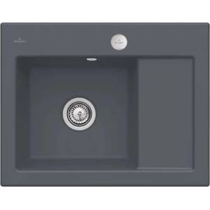 Villeroy & Boch Subway 45 - Керамична мивка 65x51 см, ексцентрично управление, CeramicPlus, графит 331202i4 (331202i4) Мивка за вграждане