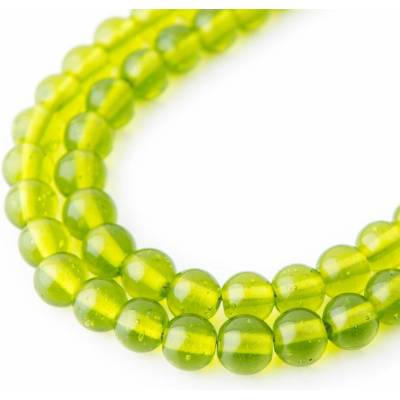 Sklenené Mala koráliky 8mm/17cm zelené - 110 ks