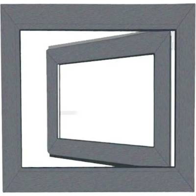 Hobby Roof Okno plastové BRAVO bílé/šedé 9006, OS1 50x50 L, 2sklo, 4kom/60mm