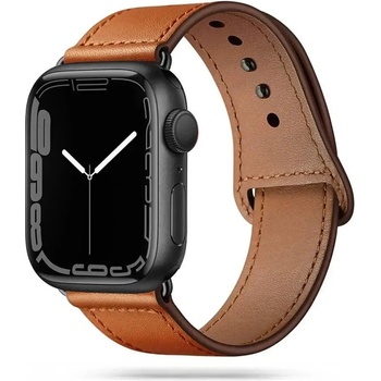 Tech-Protect Кожена каишка Tech-Protect LeatherFit за Apple Watch 4 / 5 / 6 / 7 / 8 / 9 / SE / Ultra 1 / 2 (42/44/45/49 mm), кафява (0795787713716)