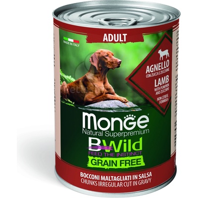 Monge BWild Grain Free Adult консерва за кучета - агнешко с тиква и тиквички 400 г