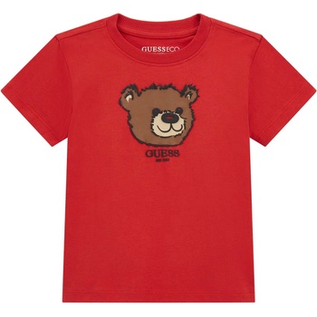 Guess Тениска с къс ръкав Guess - С мече, червена, 12 м (20253-N5YI16-K8HM4-G5D7-12M)