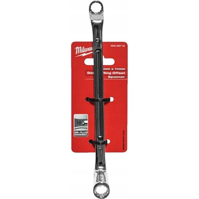 Milwaukee Obojstanný očkový vyhnutý kľúč 10 mm x 11 mm zahnutý 75°, 4932492742