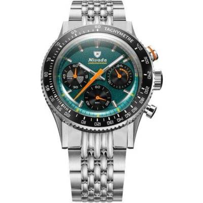 Nivada Grenchen Chronoking Meca Racing Green - Inter. Bezel - Beads of Rice