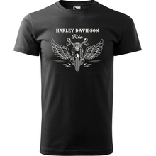 Sablio tričko s potlačou Harley-Davidson S krídlami černé