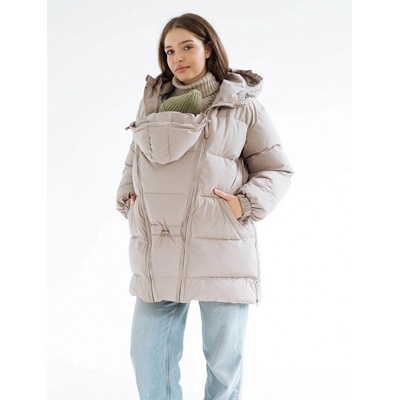 Love & Carry zimní těhotenská a nosící péřová bunda 3v1 Beige – Zboží Dáma