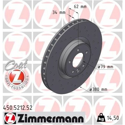 Brzdový kotúč ZIMMERMANN 450.5212.52 (450521252)