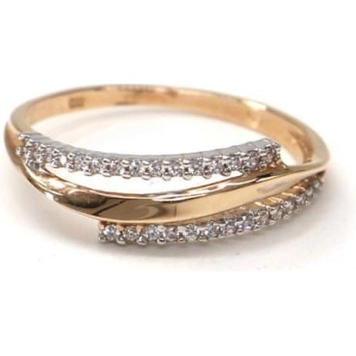 Pattic prsten z červeného zlata se zirkony Z424001