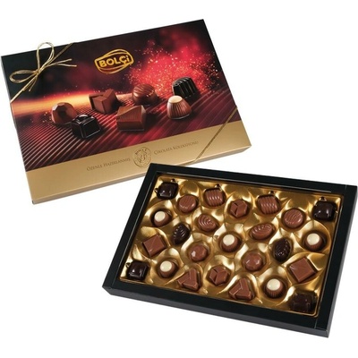 Bolci Chocolates Bolci Čokoládové pralinky v dárkovém balení se zlatou mašličkou 250 g