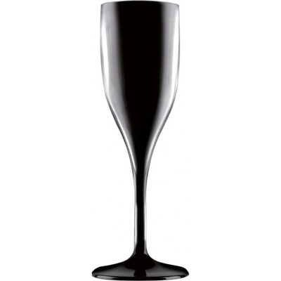 Gold Plast Plastová nerozbitná sklenice černá na šampaňské FLUTE 150 ml