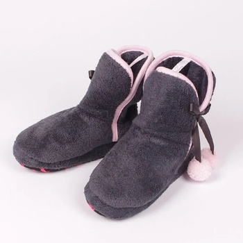 Image 1 of Детски пантофки боти в графитено сиво с бледо розово