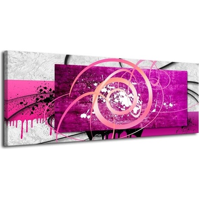 Růžový abstrakt plátno 1 100x40