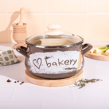 Metalac Posude 18 см емайлирана тенджера Metalac Posude с декор BAKERY (1012030)