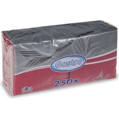 Gastro 86908 servítky 2V bordové 250ks 33x33cm
