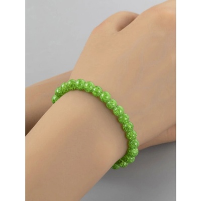 Prošperk Zelený náramek z barveného pukaného křišťálu S3644