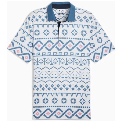 Puma polo Fair Isle Print The Open bílo modré