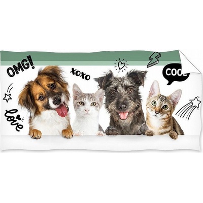 Carbotex osuška Psy a mačky rodinné foto 70 x 140 cm
