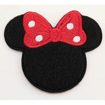 Nažehľovacia záplata - Minnie s červenou mašľou - rozmer 8 cm x 7 cm
