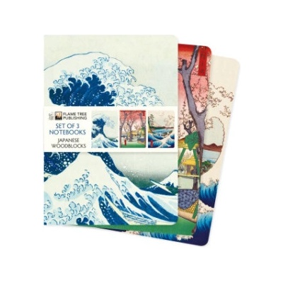 Flame Tree Publishing Japanese Woodblocks Set of 3 Standard Notebooks | Flame Tree Publishing