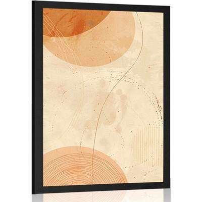 Plakát kruhy a linie Peach Fuzz - 20x30 silver