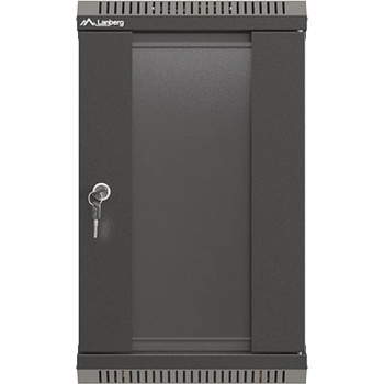 Lanberg rack cabinet 10" wall-mount 9U/300x300 (flat pack) with glass door black (WF11-3309-10B)