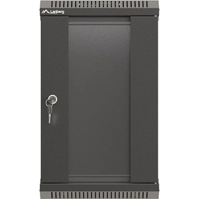 Lanberg rack cabinet 10" wall-mount 9U/300x300 (flat pack) with glass door black (WF11-3309-10B)