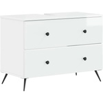 vidaXL Шкаф за мивка в баня BREDA Бял гланц 82 x 41 x 59 см (897459)