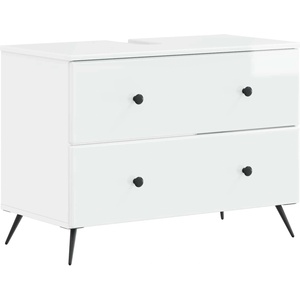 vidaXL Шкаф за мивка в баня BREDA Бял гланц 82 x 41 x 59 см (897459)