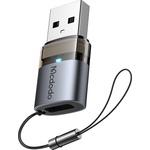 Mcdodo OTG адаптер (OT-7580) - Mcdodo - Type-C към USB 3.0, индикаторна светлина, връзка за закачане - Черно