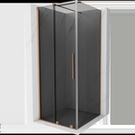 Mexen Velar плъзгаща се душ кабина 110 x 110 cm, графит, четкана мед - 871-110-110-41-65 (871-110-110-41-65)