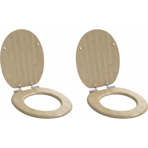 vidaXL Тоалетна седалка 2 pcs Цвят светло бамбуково 44 x 38 см (3414532)
