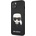 KARL LAGERFELD Saffiano Karl Head Leather Case - дизайнерски кожен кейс за iPhone 13 (черен)