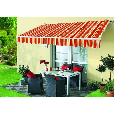 Sunfun Výsuvná markýza, červená, žlutá, bílá, 4 x 2,5 m CC-1527.P005