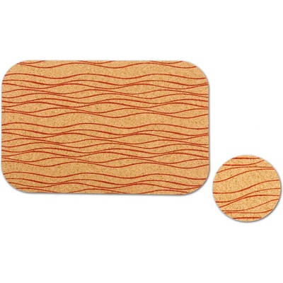 MAKRO - Podložka korok obdĺžnik potlač 4ks 35x24cm, 4ks 10cm