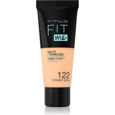 Maybelline new york Fit Me! Matte+Poreless матиращ фон дьо тен за нормална към мазна кожа цвят 122 Creamy Beige 30ml