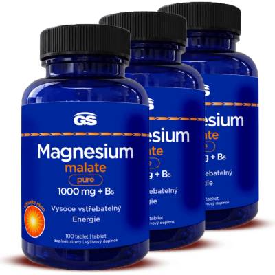 GS Magnesium malate pure 1000 mg + B6 3 x 100 tabliet