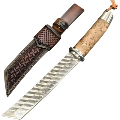 Damaškový outdoorový nôž GE 39484 Hnedá 17 cm