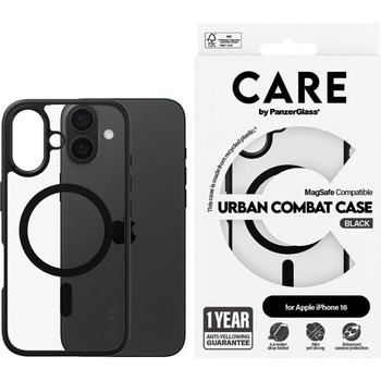Panzer Калъф CARE - Flagship Black Frame MagSafe, iPhone 16, прозрачен (5715685004230)
