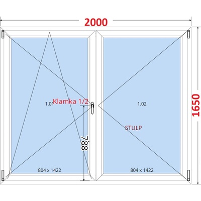 SMART Balokonove dveře dvoukřídlé Otevíravé a sklopné 200x160 cm bílé