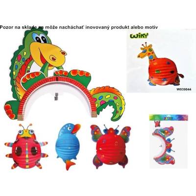 Lampión 24cm guľatý zvieratká mix motív 1ks