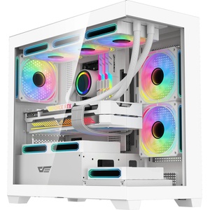 darkFlash DS900M Infinity Mirror ARGB TG white + 6 fan (DS900M-6F-WH)