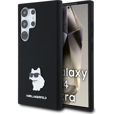 Karl Lagerfeld Silicone Samsung Galaxy S24 Ultra Choupette kovový odznak KLHCS24LSMHCNPK